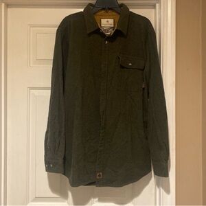 Legendary Whitetails The Original Buck Camp Hunter Green 100% Cotton Shirt Large